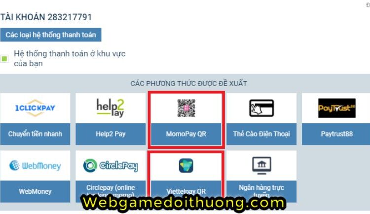 cơ chế nạp tiền 1xbet