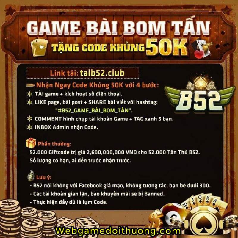 giftcode game b52