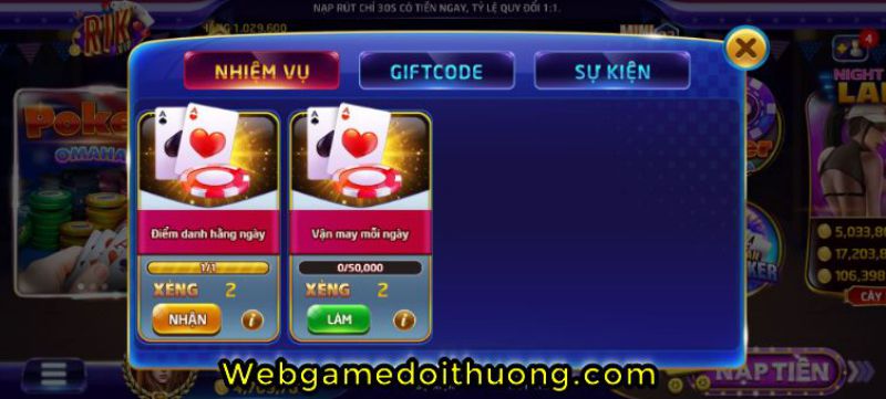 nhiệm vụ tặng Code Rik