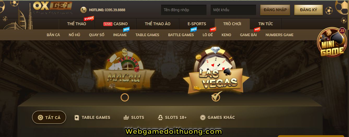 giao diện oxbet.com