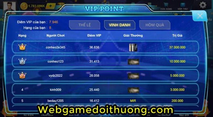 đổi thưởng mir86.com