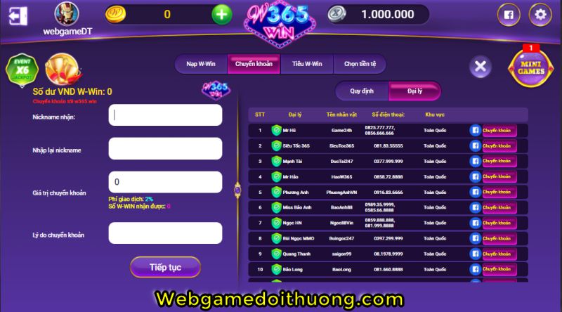 đổi thưởng W365.Win