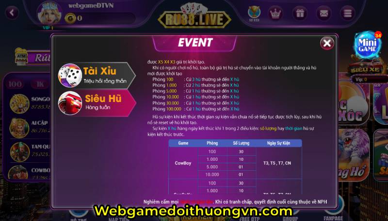 sự kiện ru88.live