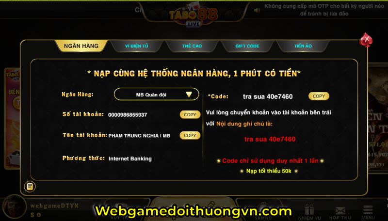 nạp tabo88.Live