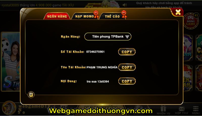 nạp tiền ting ting