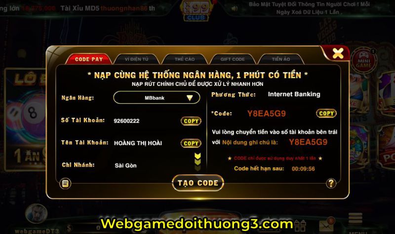 nạp tiền XX99