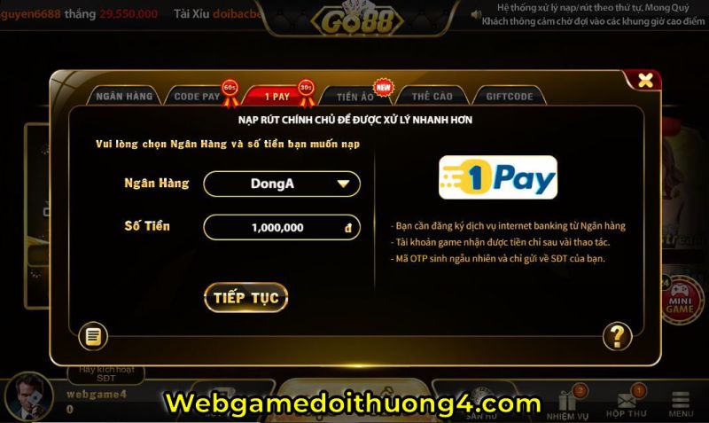 nạp tiền Go88